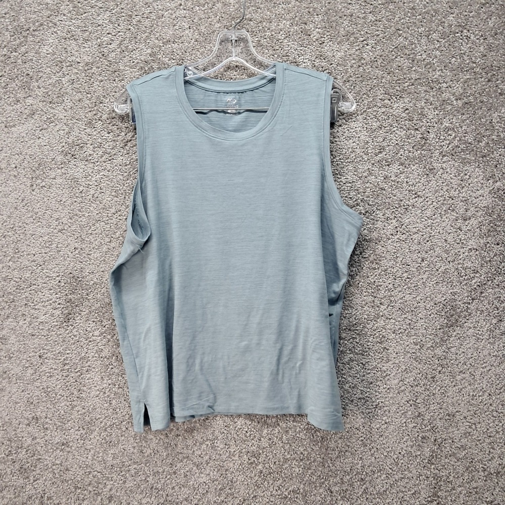LEG3ND Womens XL Blue Heathered Muscle Tank Top FA57817 Sleeveless Activewear
